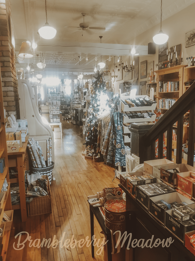 The interior of The Tin Ceiling SHop, an offbeat source of vintage Christmas baking supplies
